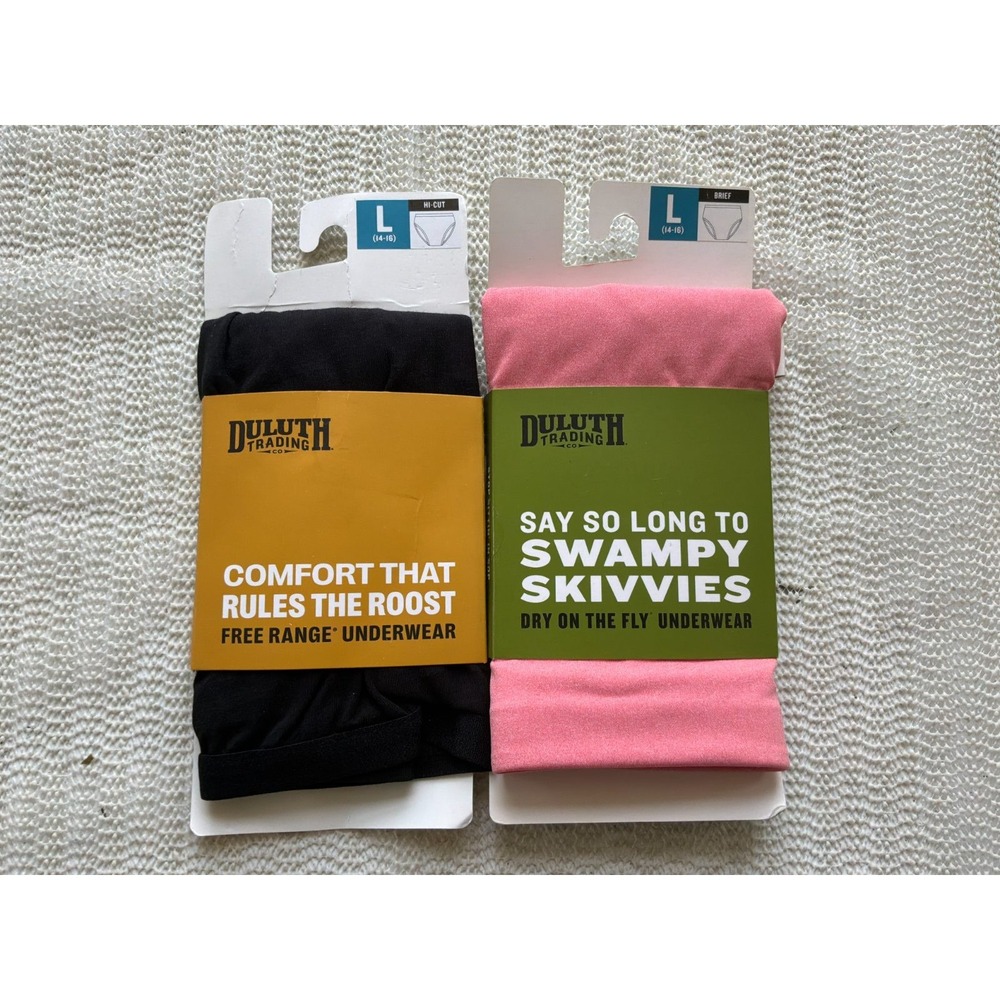 Duluth Trading Women's Underwear Lot of 2 Large Free Range Hi-Cut & Dry on the F